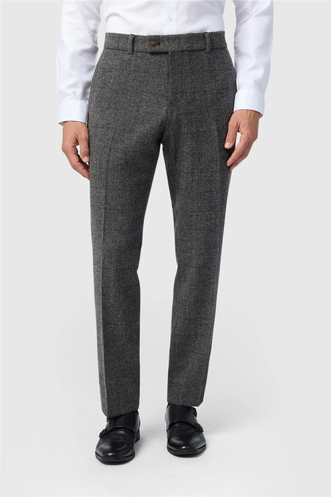 Antique Rogue Tailored Fit Jace Grey Berry Tweed Trouser primary image
