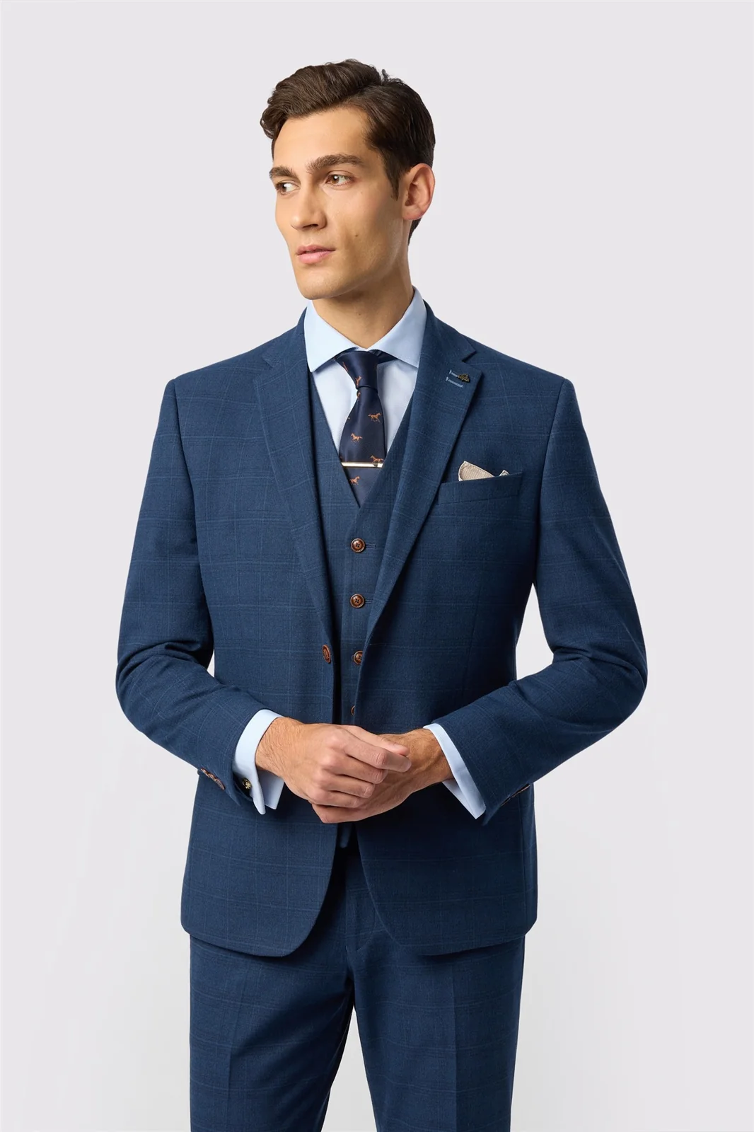 Antique Rogue Tailored Fit Maddoc Blue Check Jacket primary image