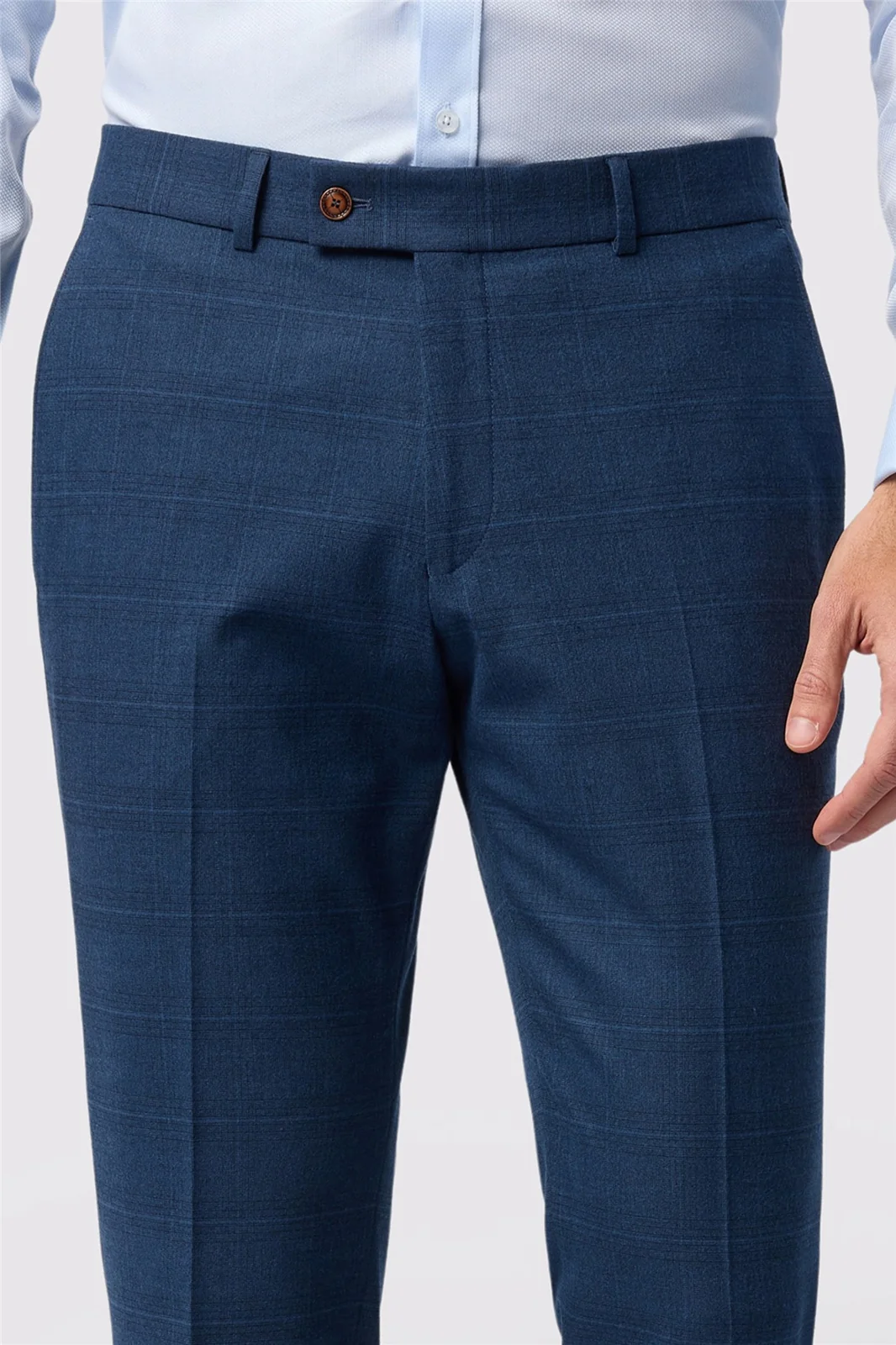 Antique Rogue Tailored Fit Maddoc Blue Check Trouser thumbnail 2