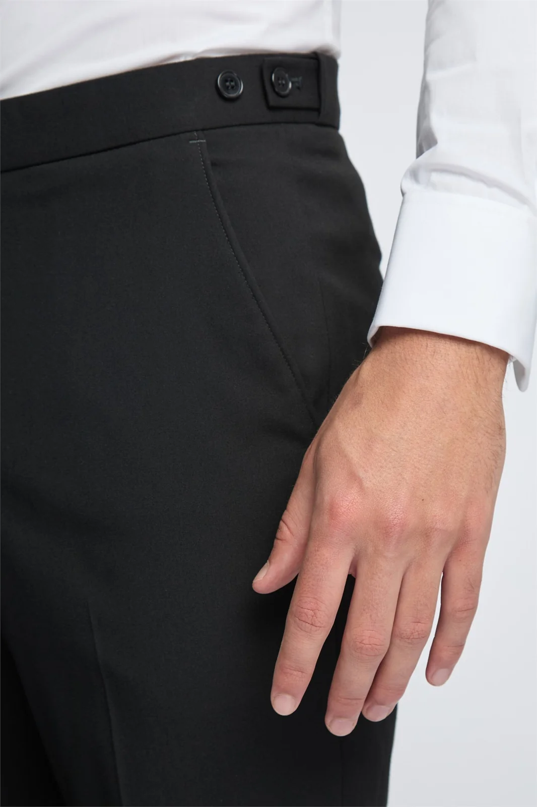 Limehaus Regular Fit Black Dinner Trousers thumbnail 2