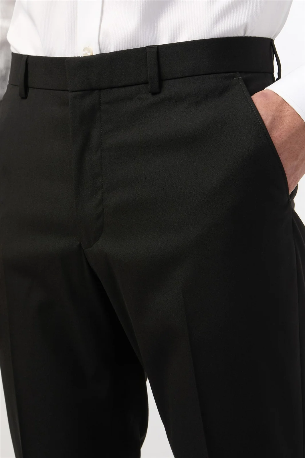 Limehaus Regular Fit Black Stretch Suit Trousers thumbnail 2