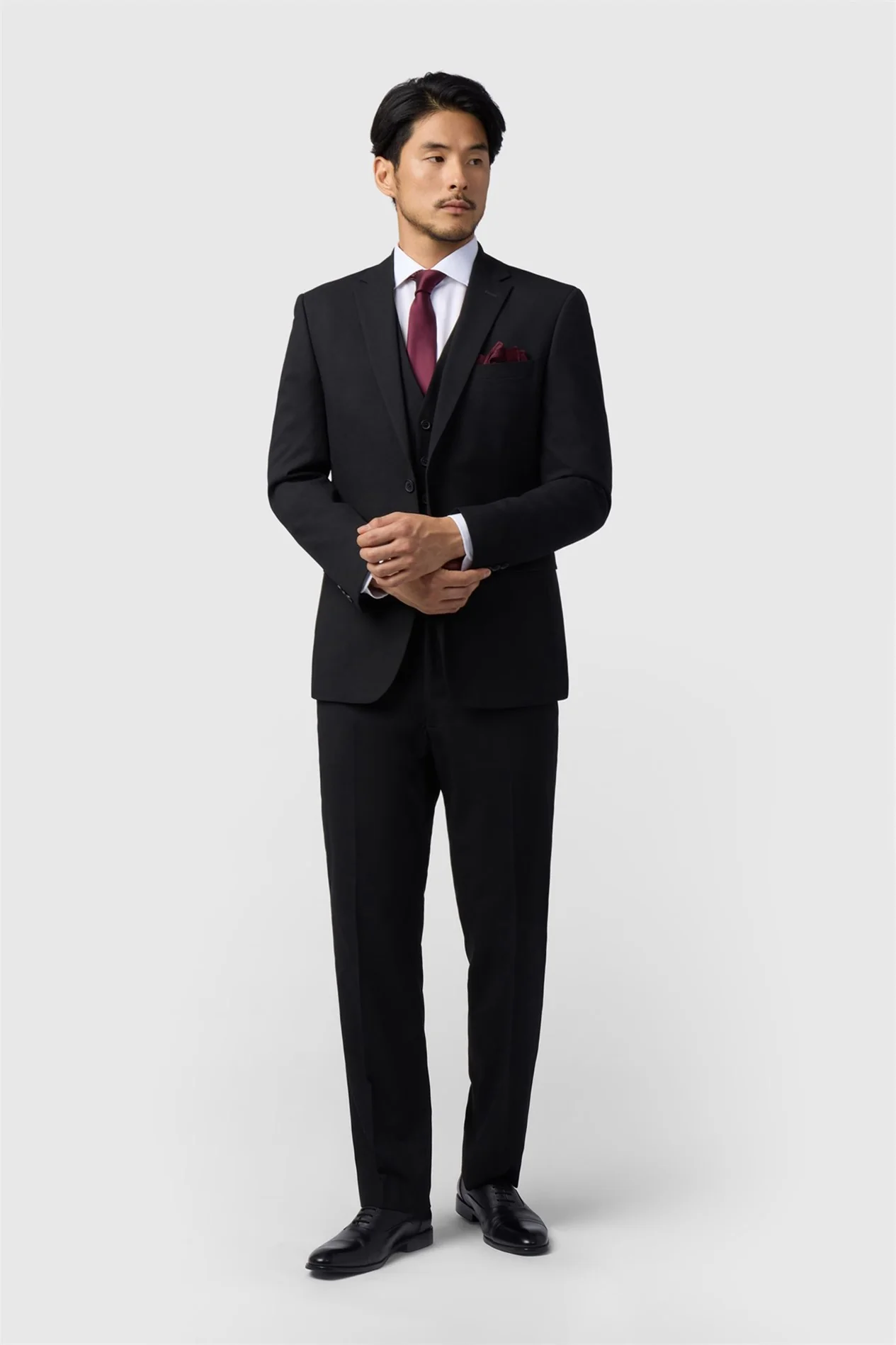 Limehaus Regular Fit Black Stretch Trousers thumbnail 2