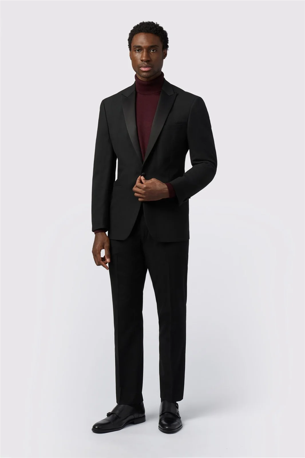 Limehaus Regular Fit Black Tuxedo Jacket thumbnail 3