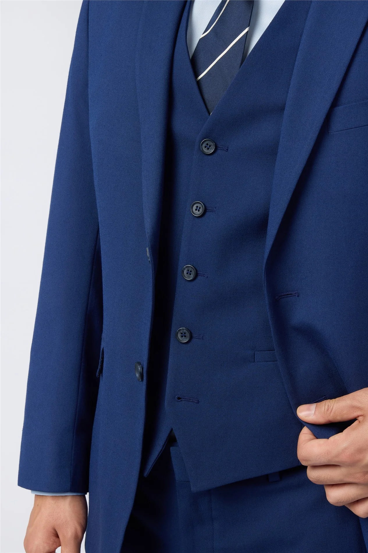 Limehaus Regular Fit Blue Stretch Jacket thumbnail 5