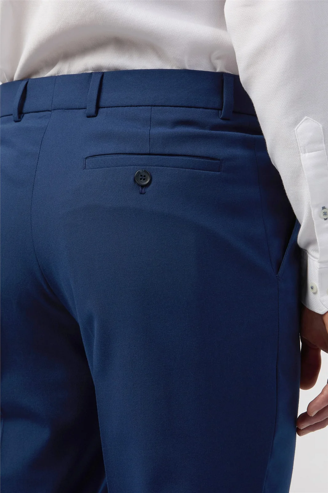 Limehaus Regular Fit Blue Stretch Trousers thumbnail 2