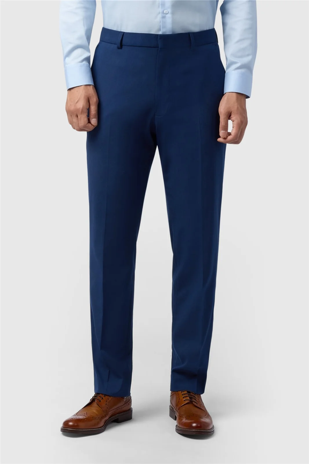 Limehaus Regular Fit Blue Stretch Trousers primary image