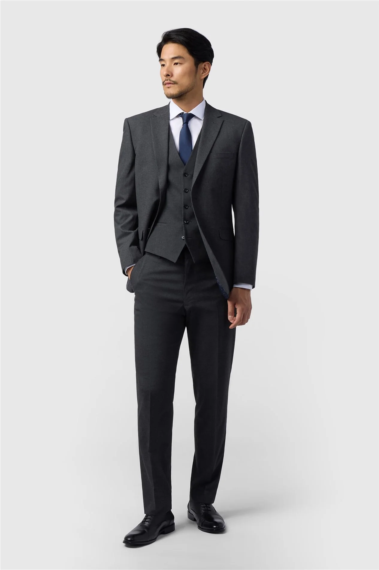 Limehaus Regular Fit Charcoal Stretch Jacket thumbnail 2