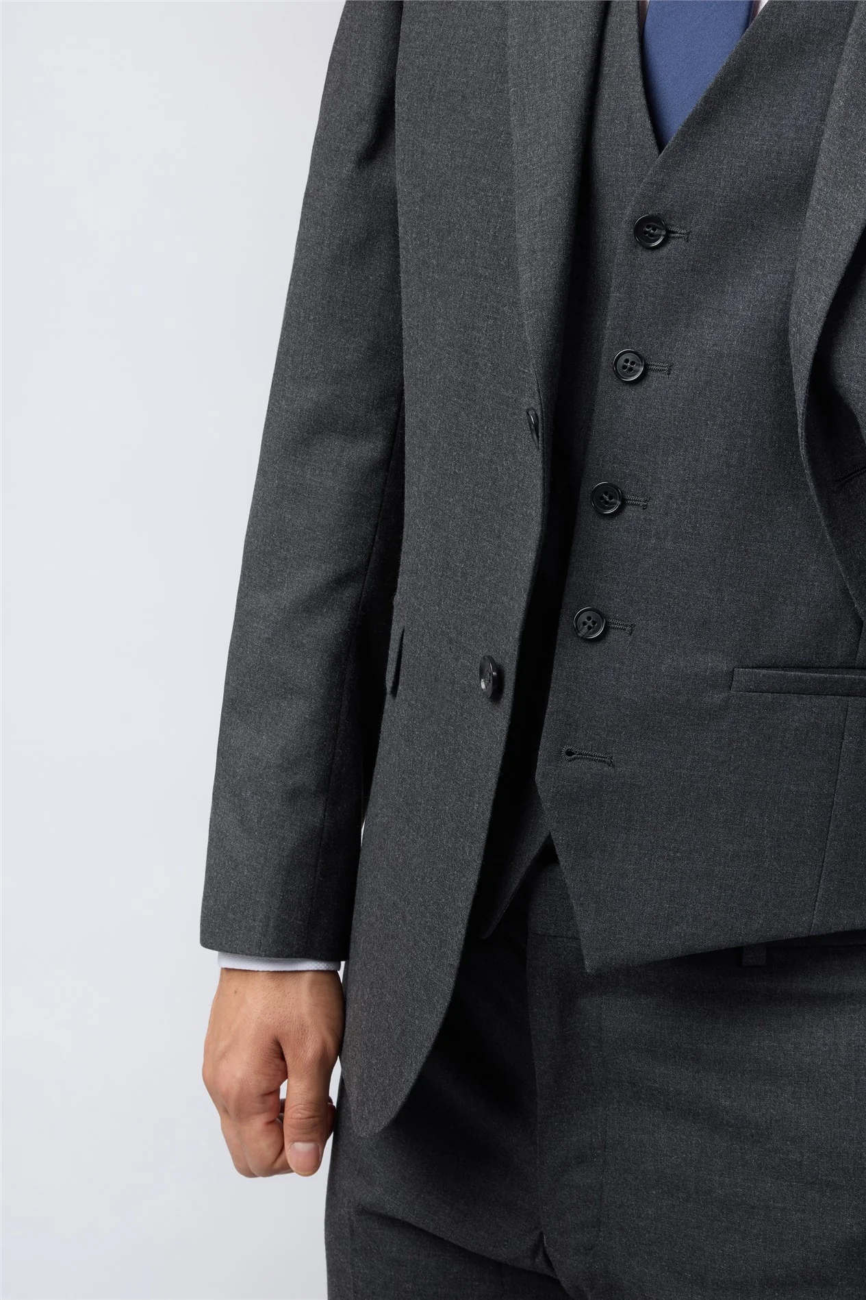 Limehaus Regular Fit Charcoal Stretch Jacket thumbnail 4