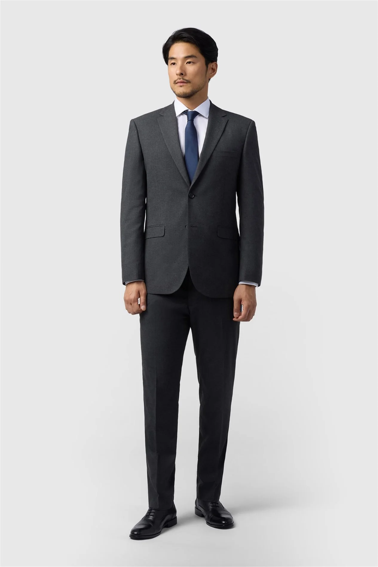 Limehaus Regular Fit Charcoal Stretch Trousers thumbnail 3