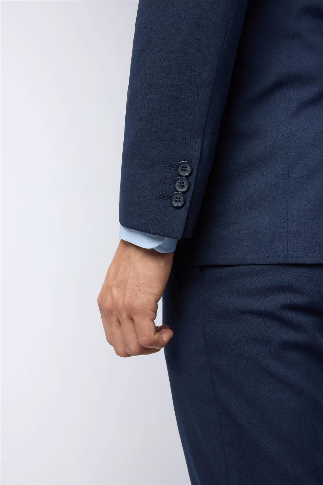 Limehaus Regular Fit Navy Stretch Trousers thumbnail 4