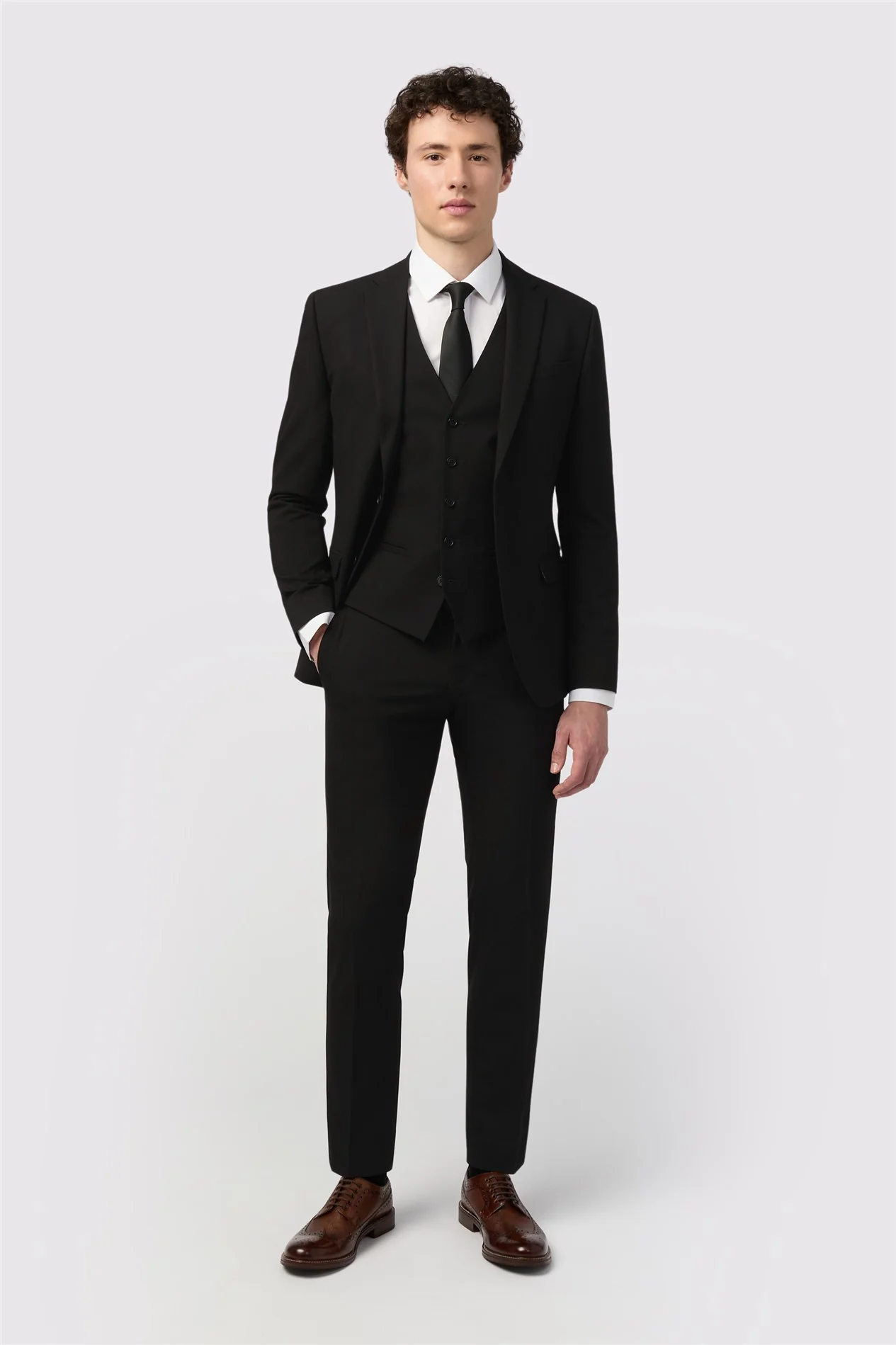 Limehaus Skinny Fit Black Stretch Jacket thumbnail 2
