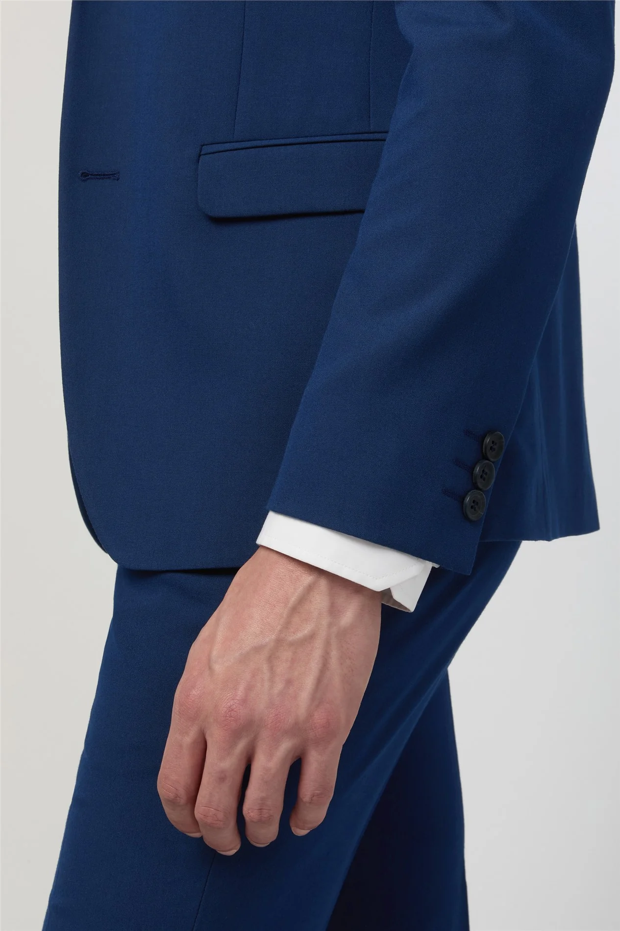 Limehaus Skinny Fit Blue Stretch Jacket thumbnail 4