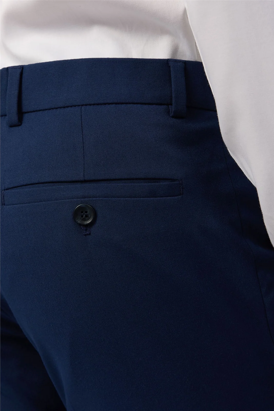 Limehaus Skinny Fit Blue Stretch Trousers thumbnail 2
