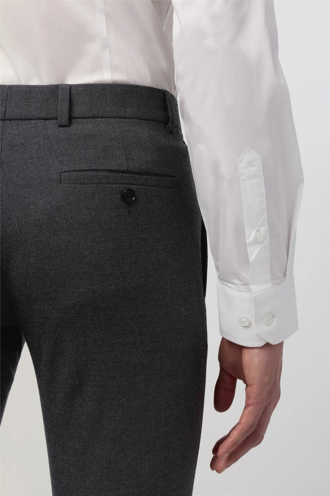 Limehaus Skinny Fit Charcoal Stretch Trouser thumbnail 2