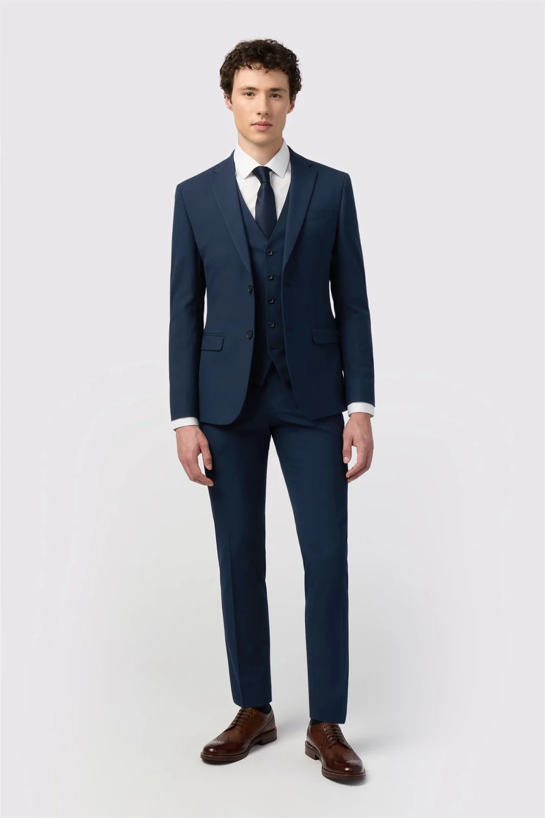 Limehaus Skinny Fit Navy Stretch Jacket thumbnail 2