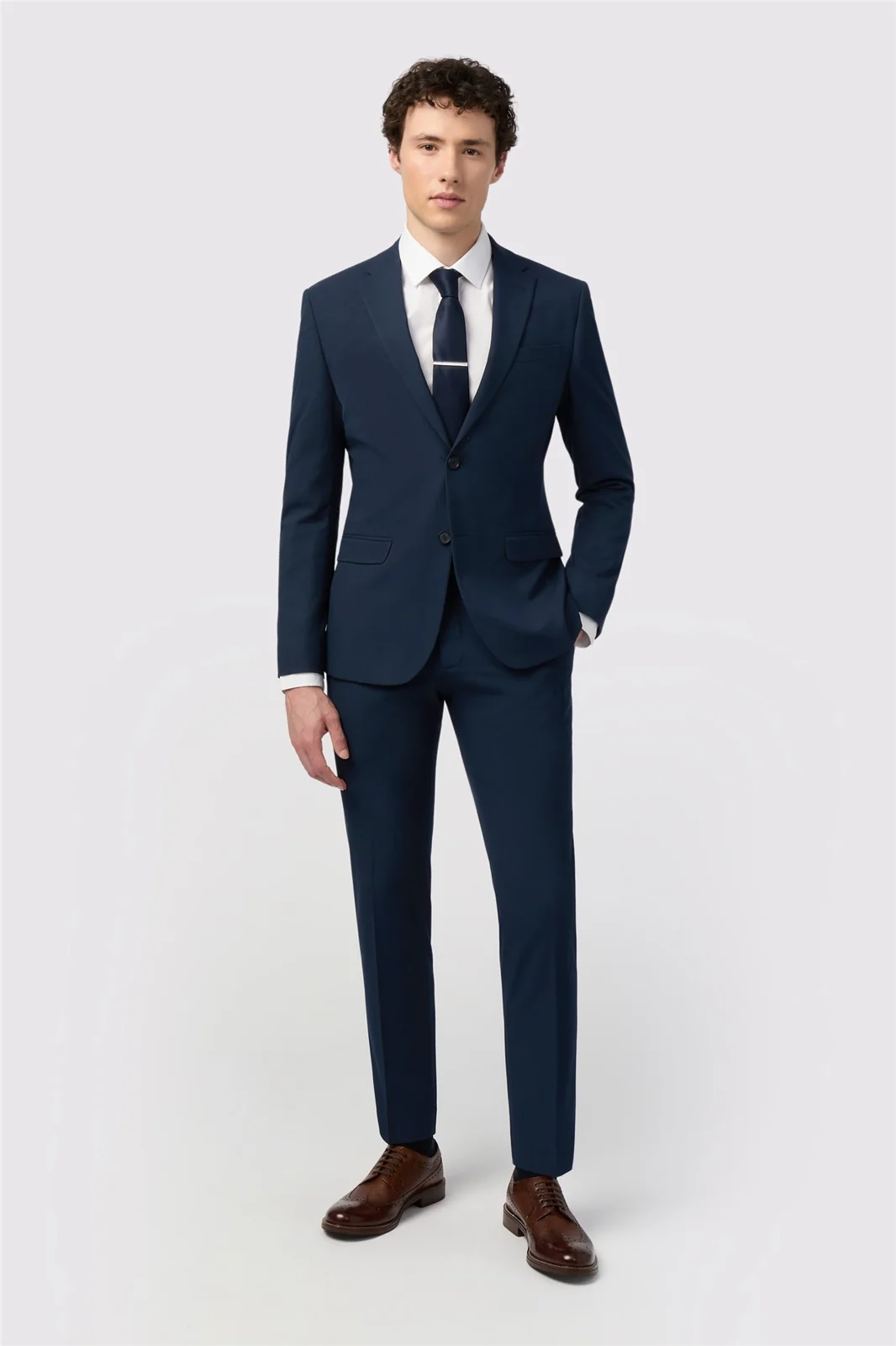 Limehaus Skinny Fit Navy Stretch Jacket thumbnail 3
