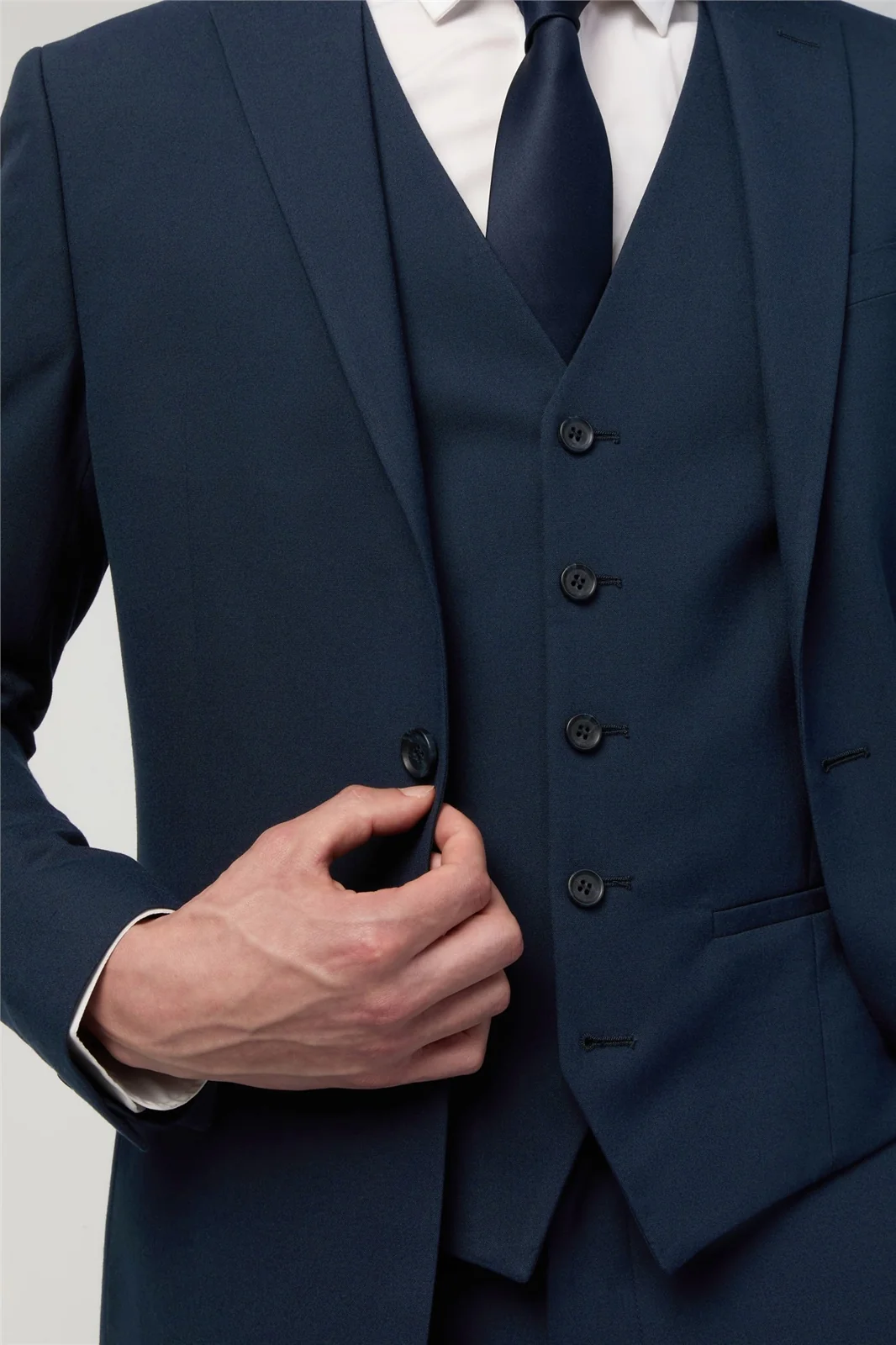 Limehaus Skinny Fit Navy Stretch Jacket thumbnail 4