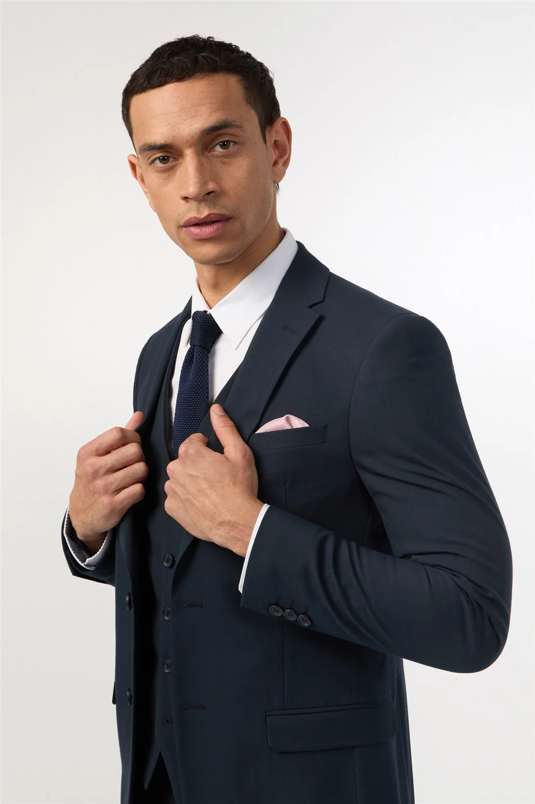 Limehaus Skinny Fit Navy Stretch Jacket thumbnail 5