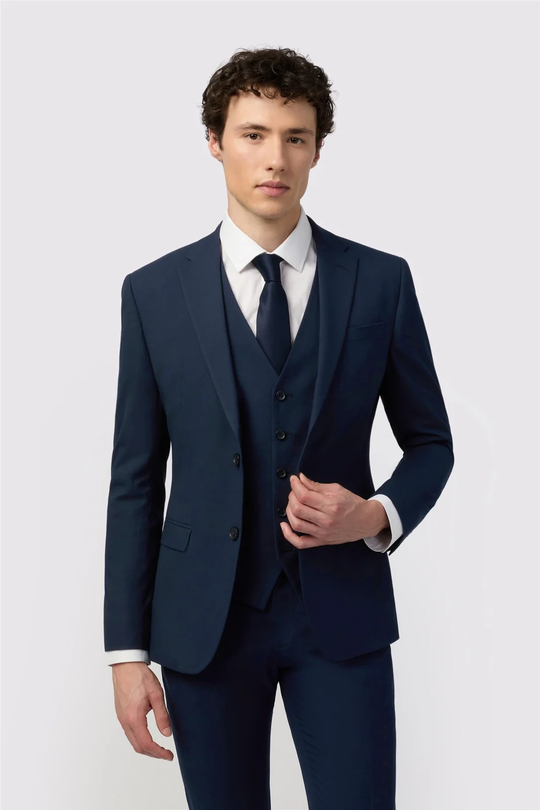 Limehaus Skinny Fit Navy Stretch Jacket primary image
