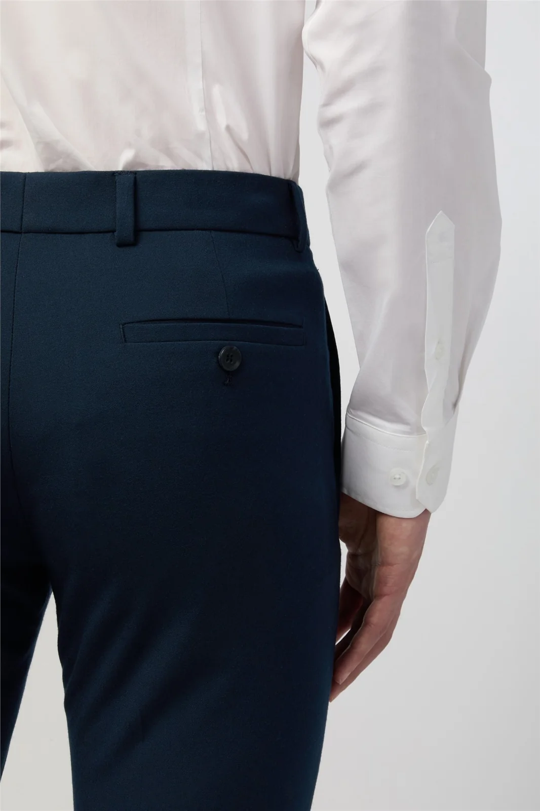 Limehaus Skinny Fit Navy Stretch Trousers thumbnail 2