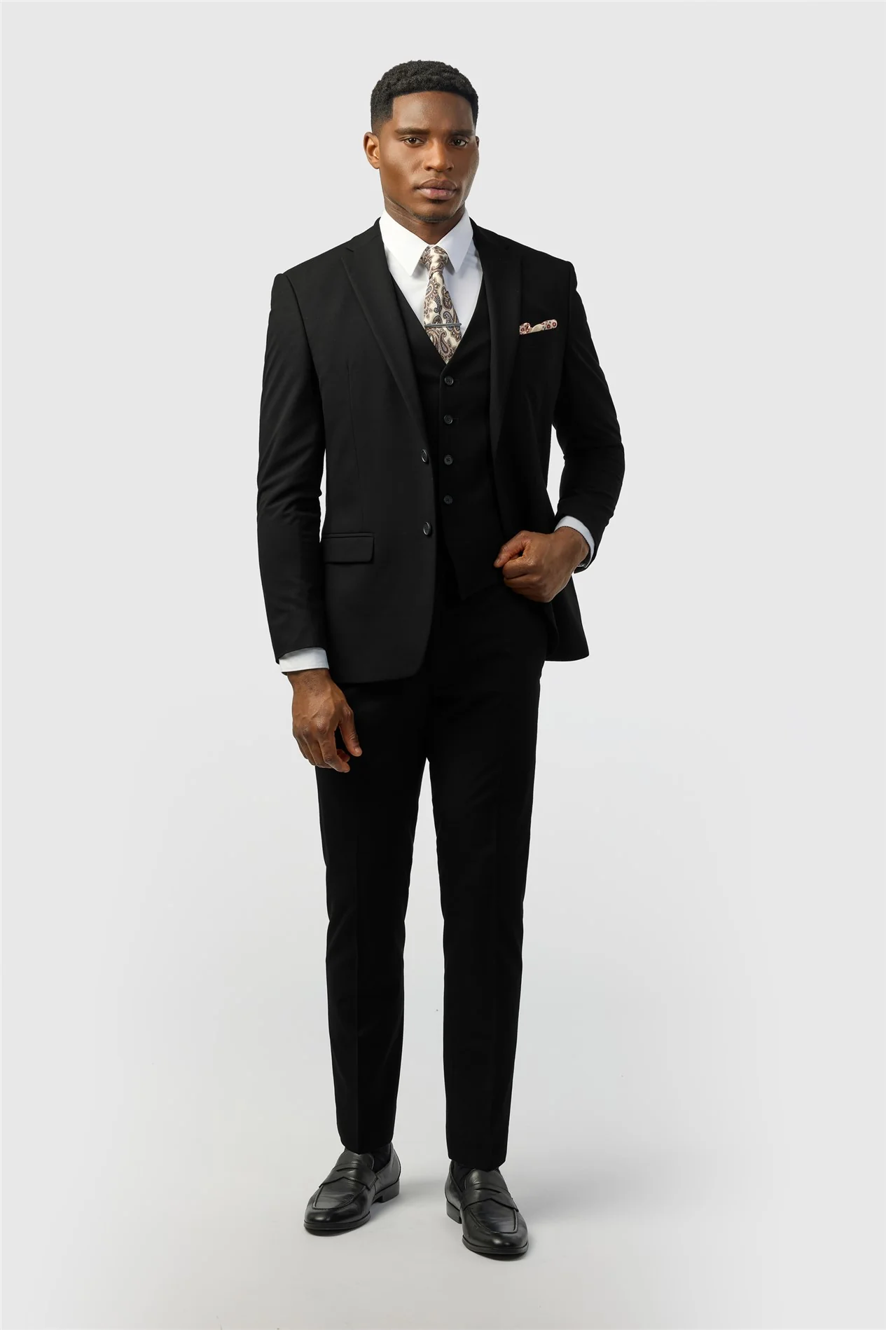 Limehaus Slim Fit Black Stretch Suit Jacket thumbnail 2