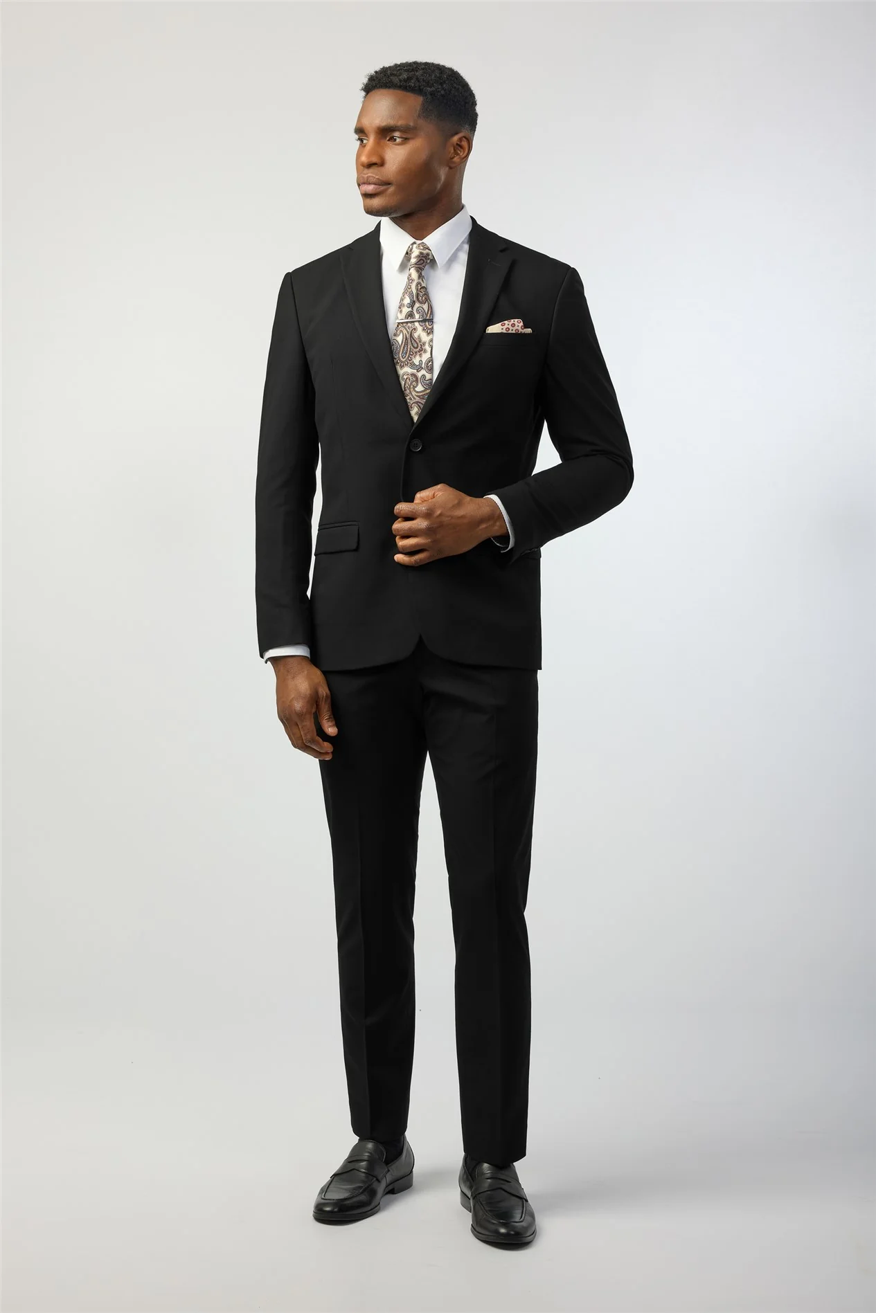 Limehaus Slim Fit Black Stretch Suit Jacket thumbnail 3