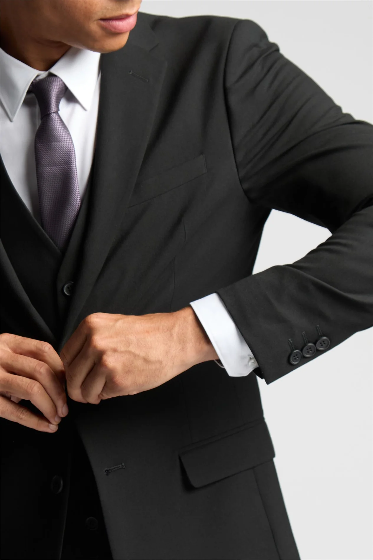 Limehaus Slim Fit Black Stretch Suit Jacket thumbnail 7