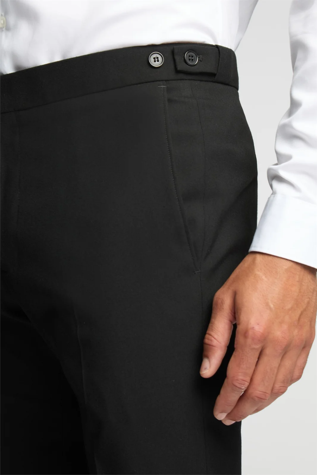 Limehaus Slim Fit Black Stretch Suit Trousers thumbnail 2