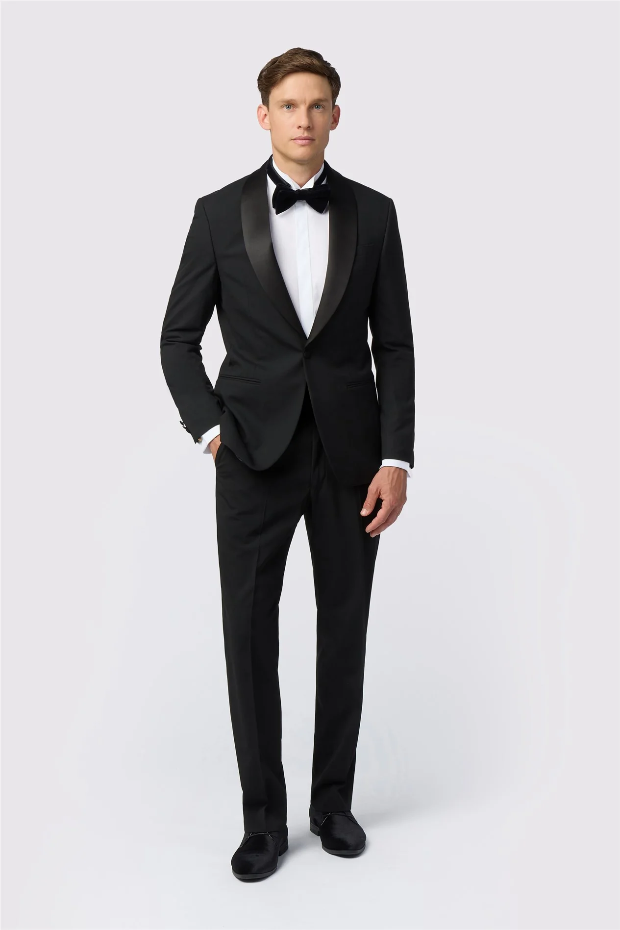 Limehaus Slim Fit Black Tuxedo Jacket thumbnail 2