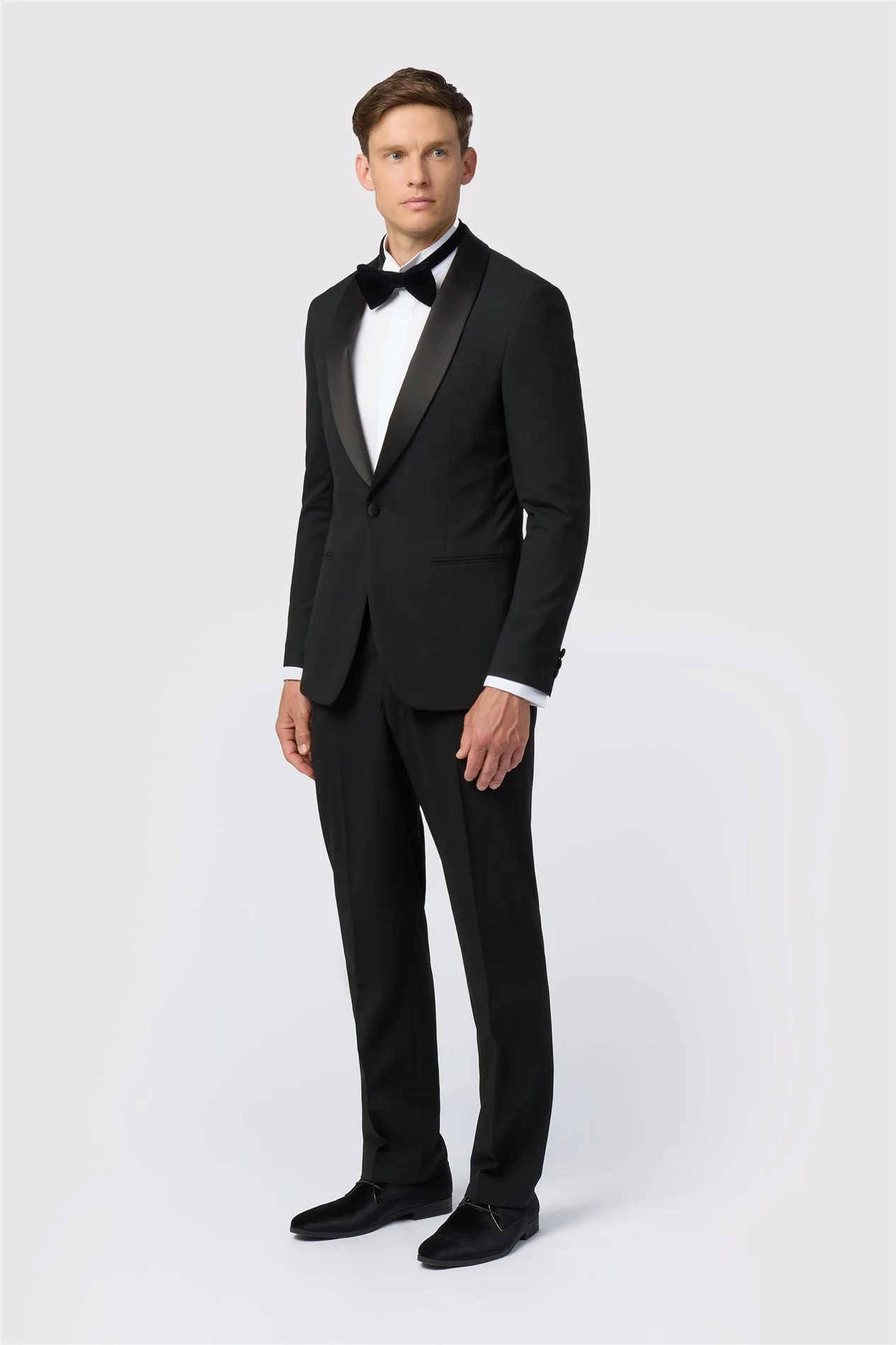 Limehaus Slim Fit Black Tuxedo Jacket thumbnail 3