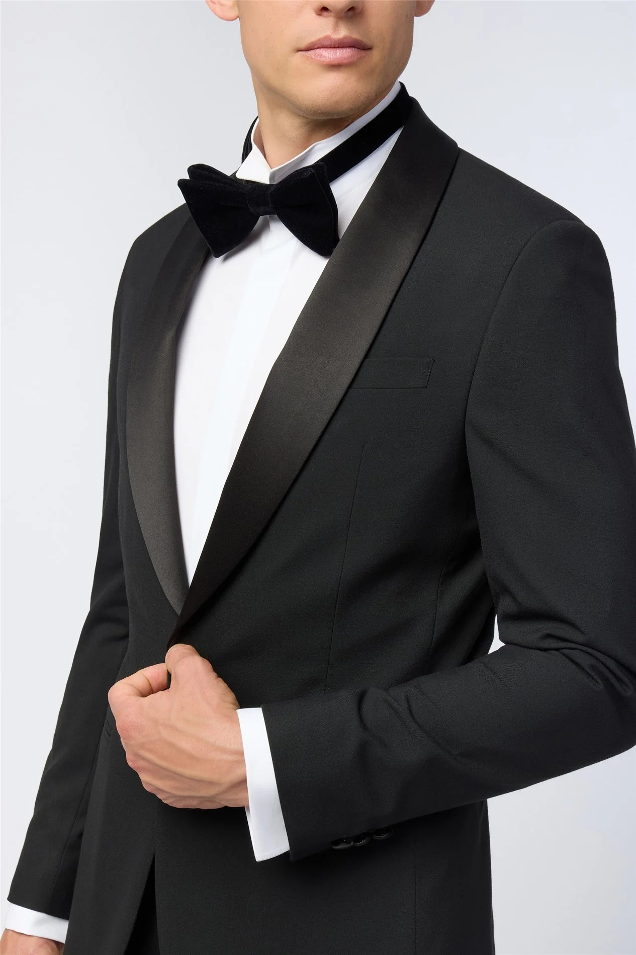 Limehaus Slim Fit Black Tuxedo Jacket thumbnail 4