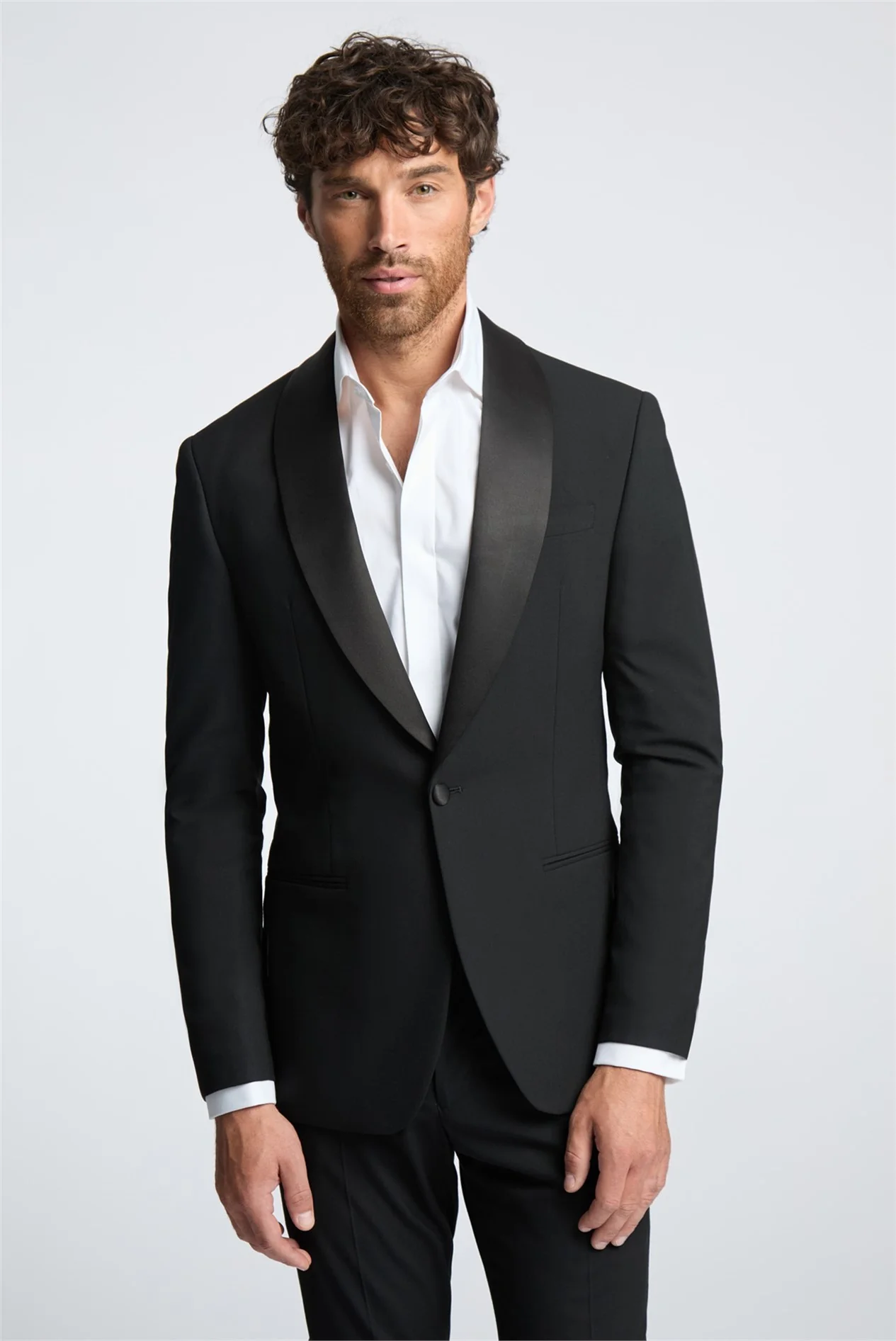Limehaus Slim Fit Black Tuxedo Jacket thumbnail 5