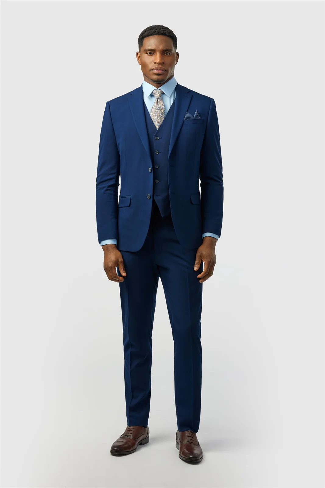 Limehaus Slim Fit Blue Stretch Jacket thumbnail 2