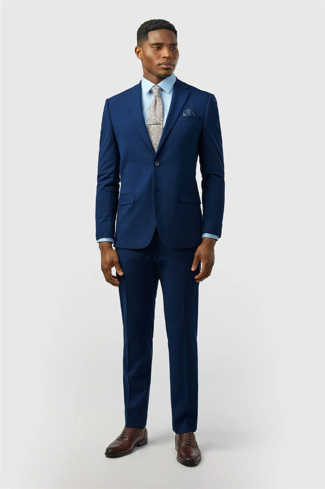 Limehaus Slim Fit Blue Stretch Jacket thumbnail 3