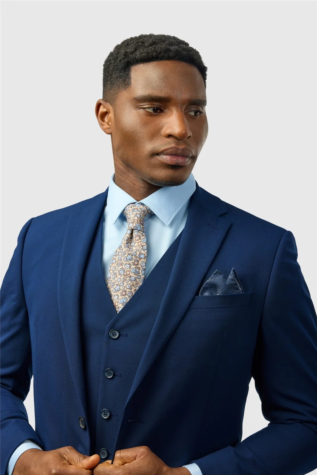 Limehaus Slim Fit Blue Stretch Jacket thumbnail 4