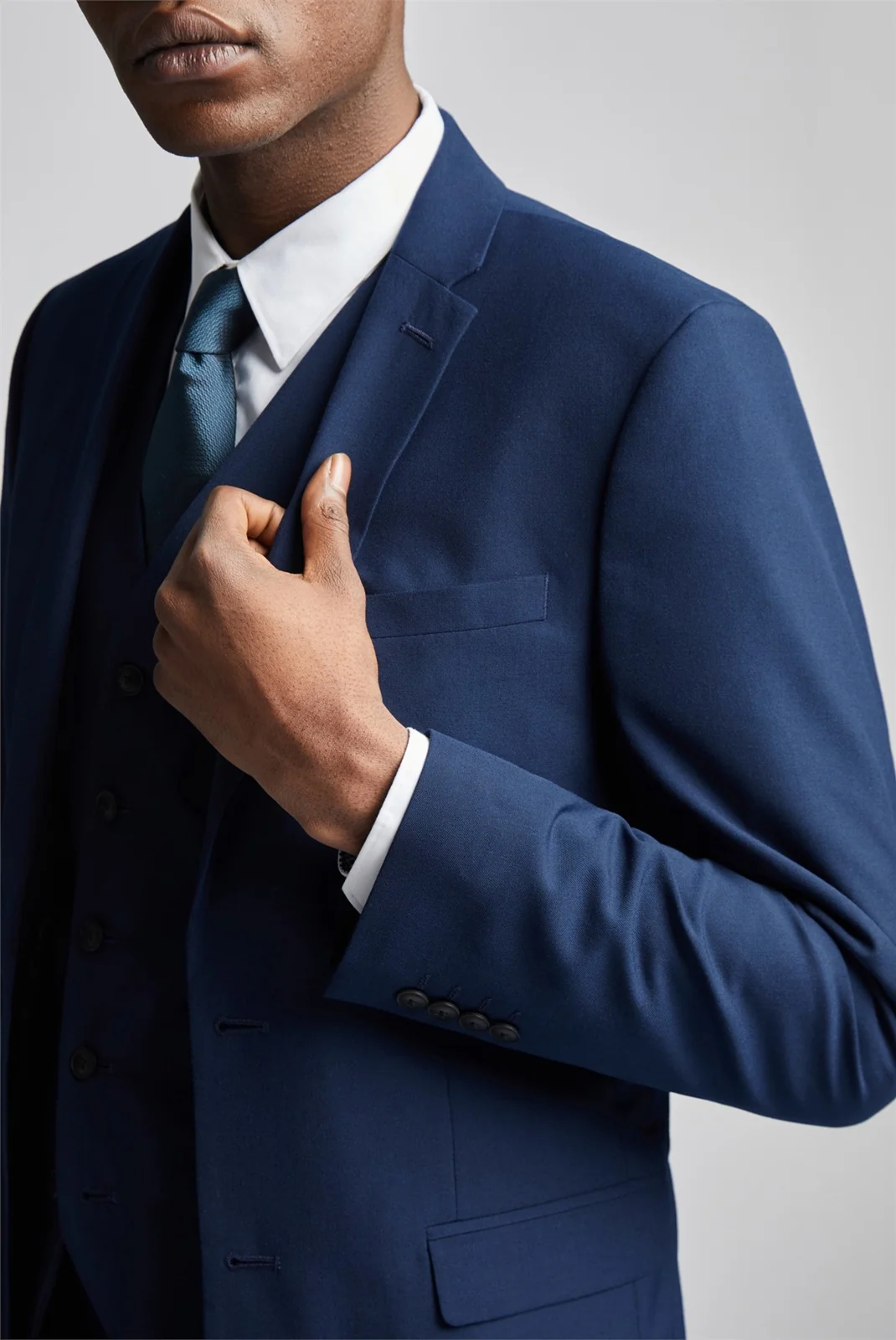 Limehaus Slim Fit Blue Stretch Jacket thumbnail 6