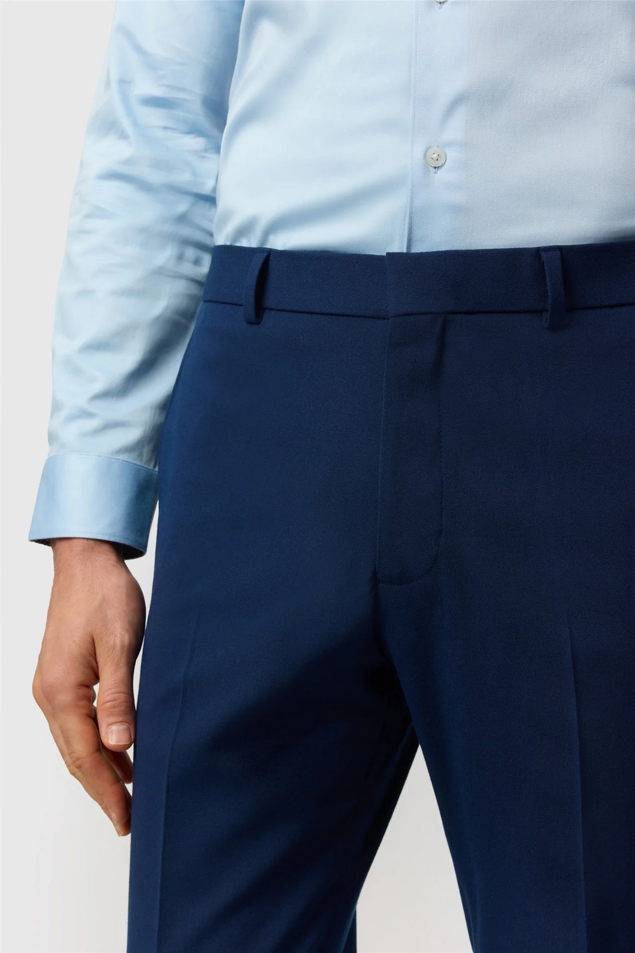 Limehaus Slim Fit Blue Stretch Waistcoat thumbnail 2