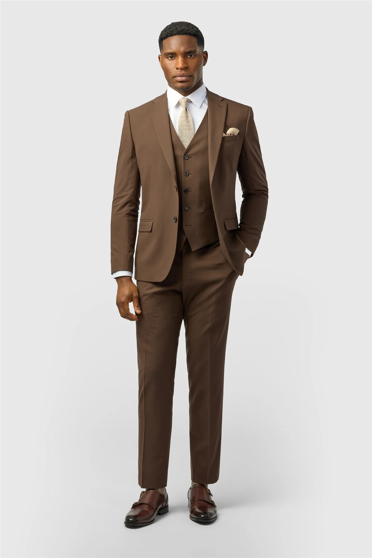 Limehaus Slim Fit Brown Jacket thumbnail 2