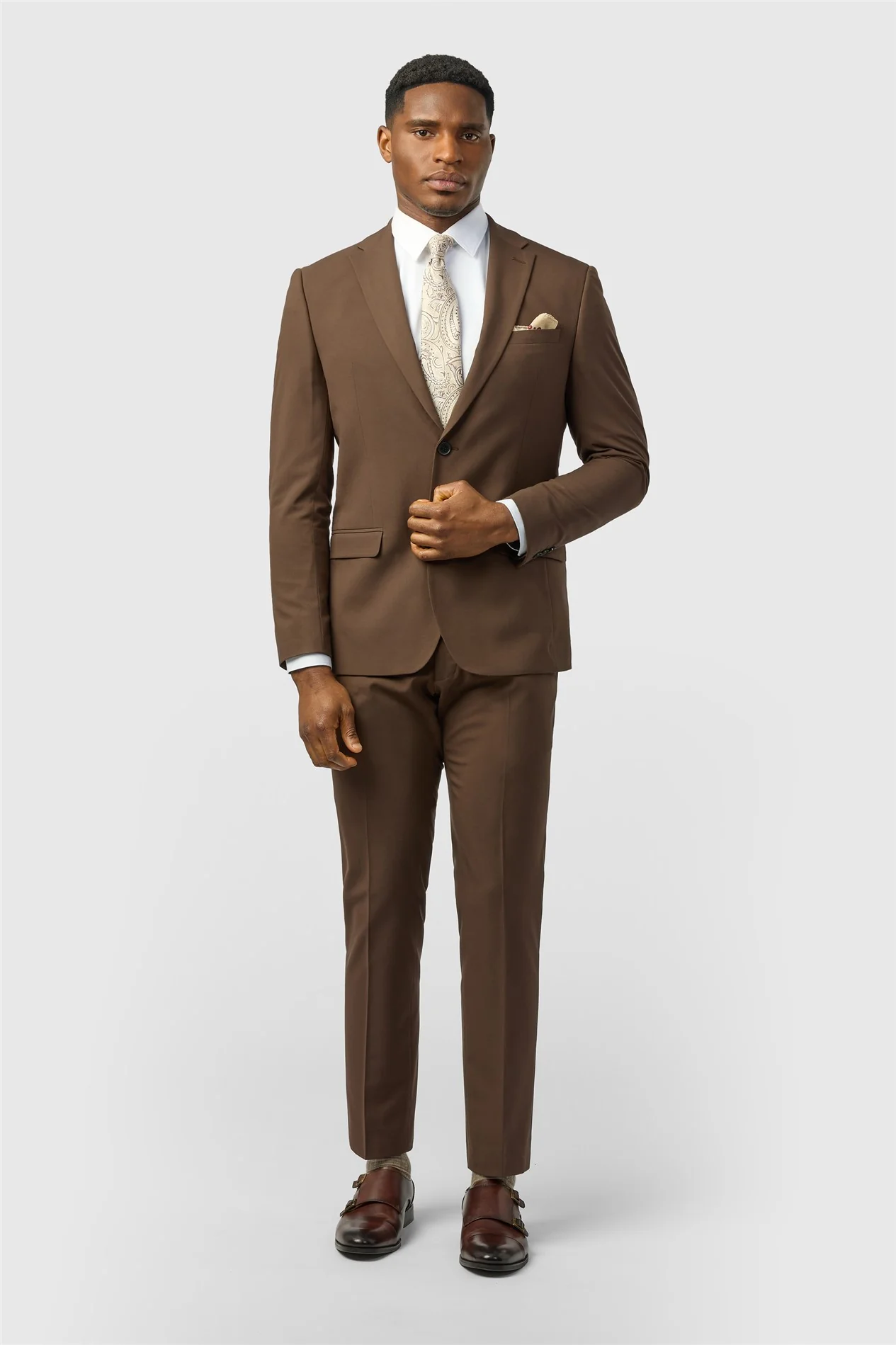 Limehaus Slim Fit Brown Jacket thumbnail 3