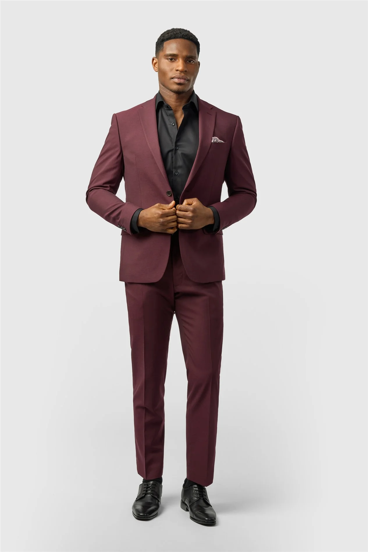 Limehaus Slim Fit Burgundy Jacket thumbnail 3