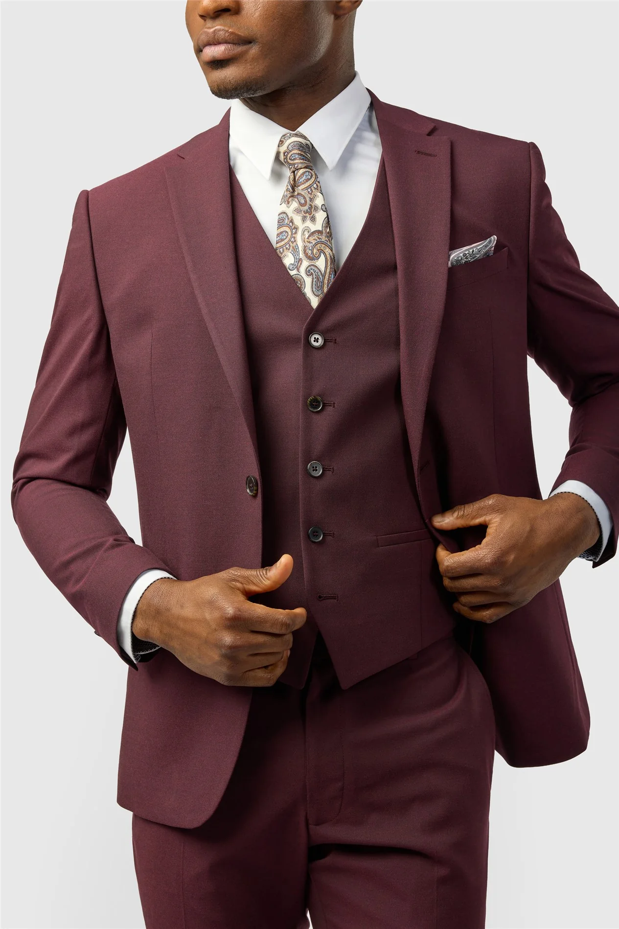 Limehaus Slim Fit Burgundy Jacket thumbnail 5