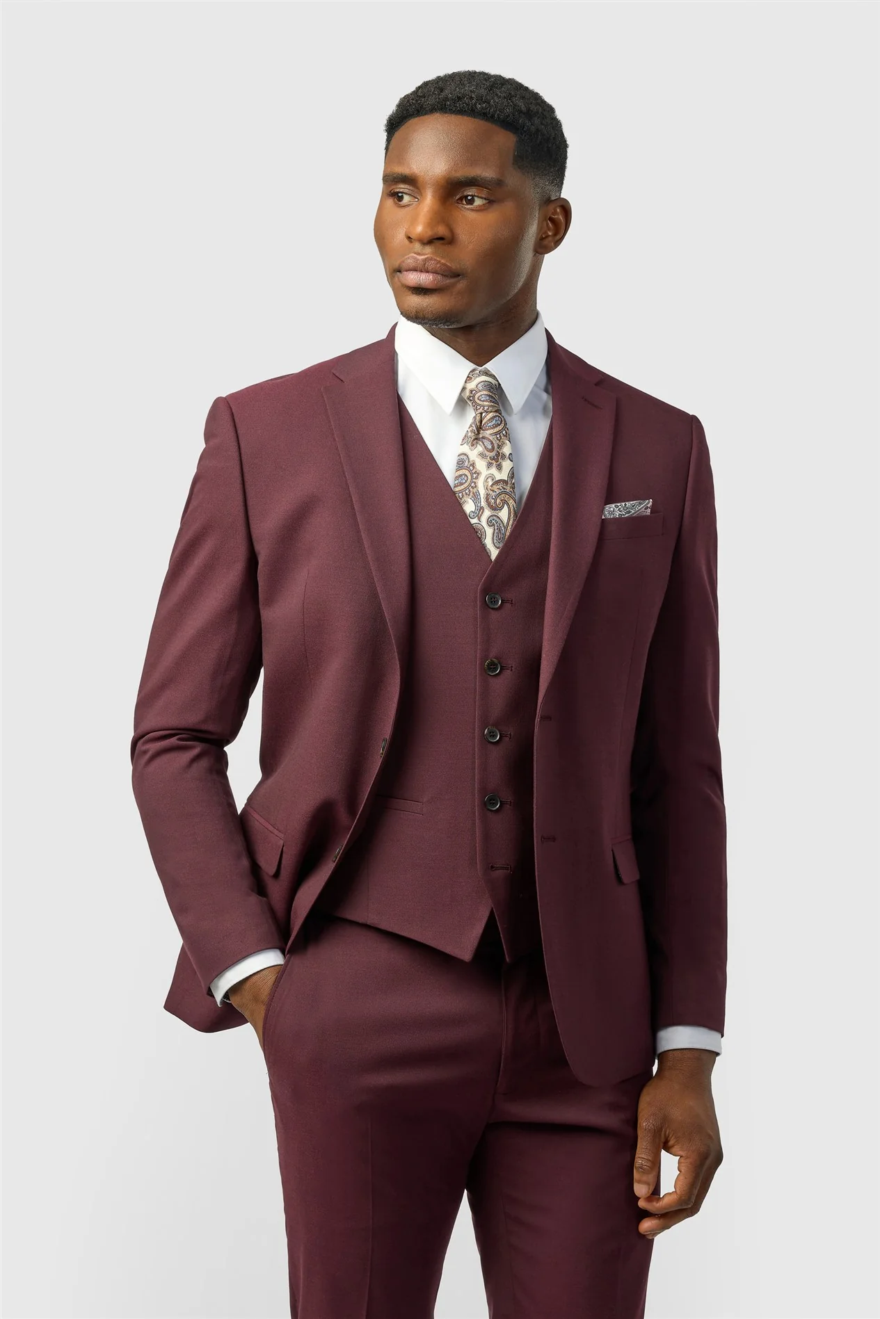 Limehaus Slim Fit Burgundy Jacket primary image