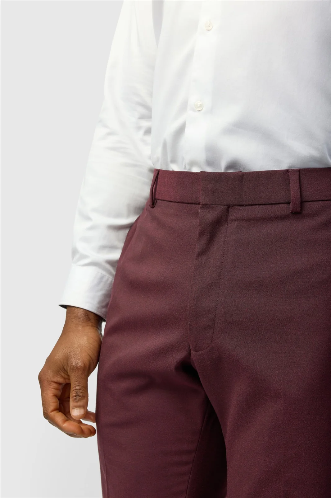 Limehaus Slim Fit Burgundy Trouser thumbnail 2
