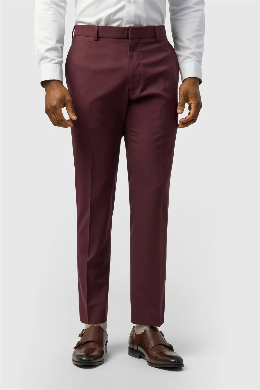 Limehaus Slim Fit Burgundy Trouser primary image