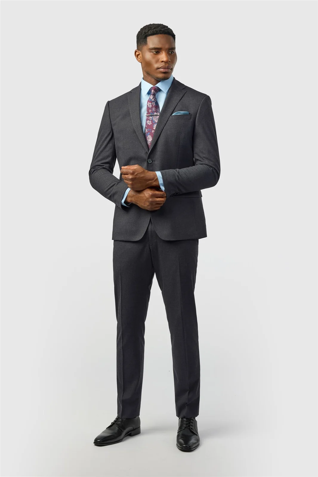 Limehaus Slim Fit Charcoal Stretch Jacket thumbnail 3