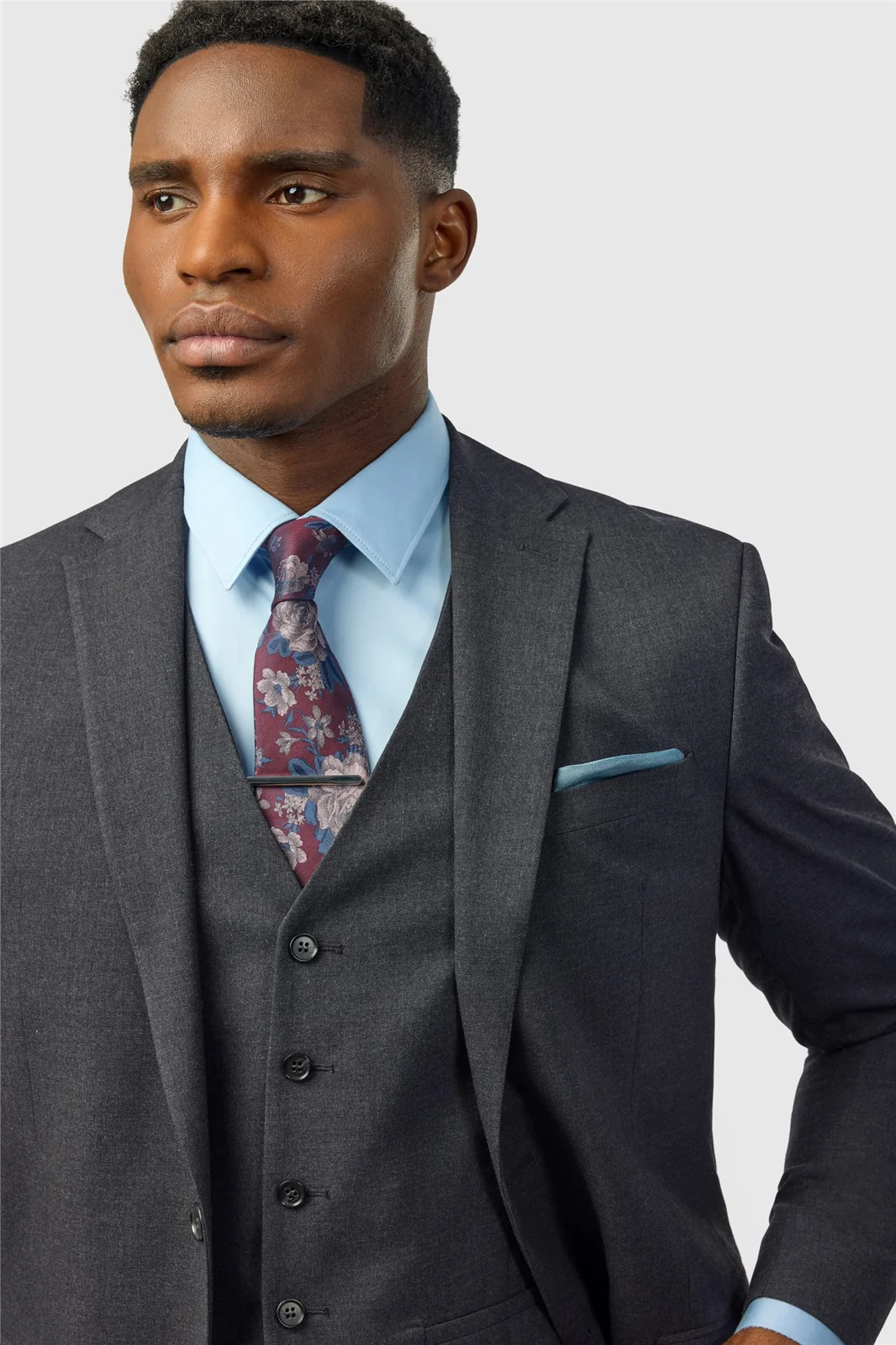 Limehaus Slim Fit Charcoal Stretch Jacket thumbnail 4