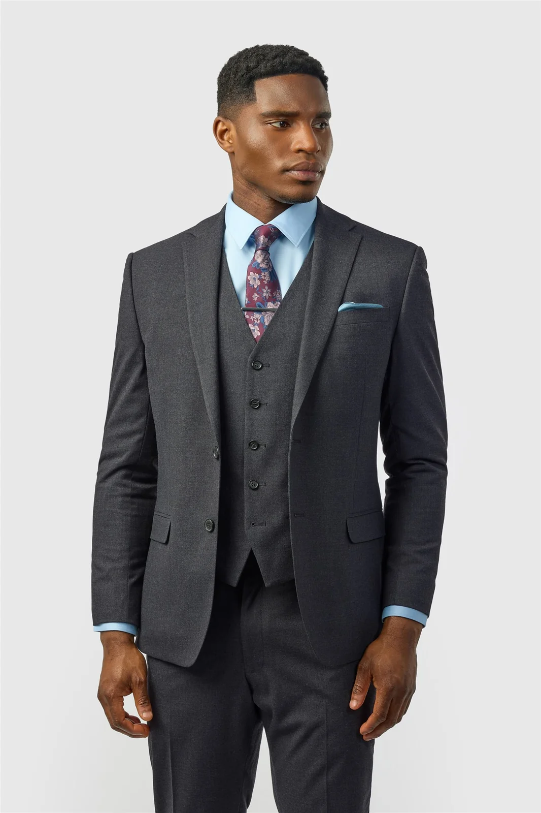 Limehaus Slim Fit Charcoal Stretch Jacket primary image