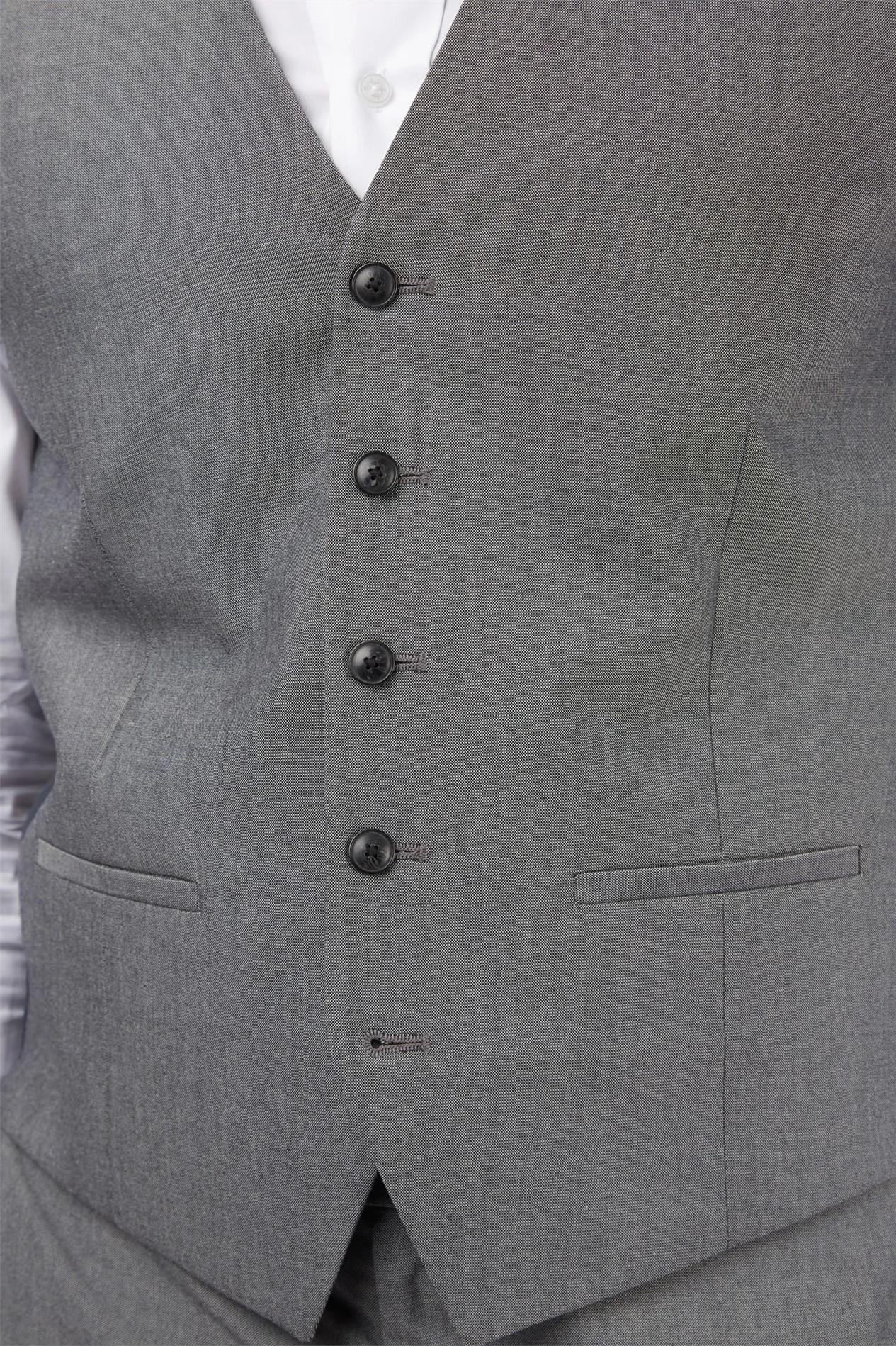 Limehaus Slim Fit Charcoal Stretch Waistcoat thumbnail 3
