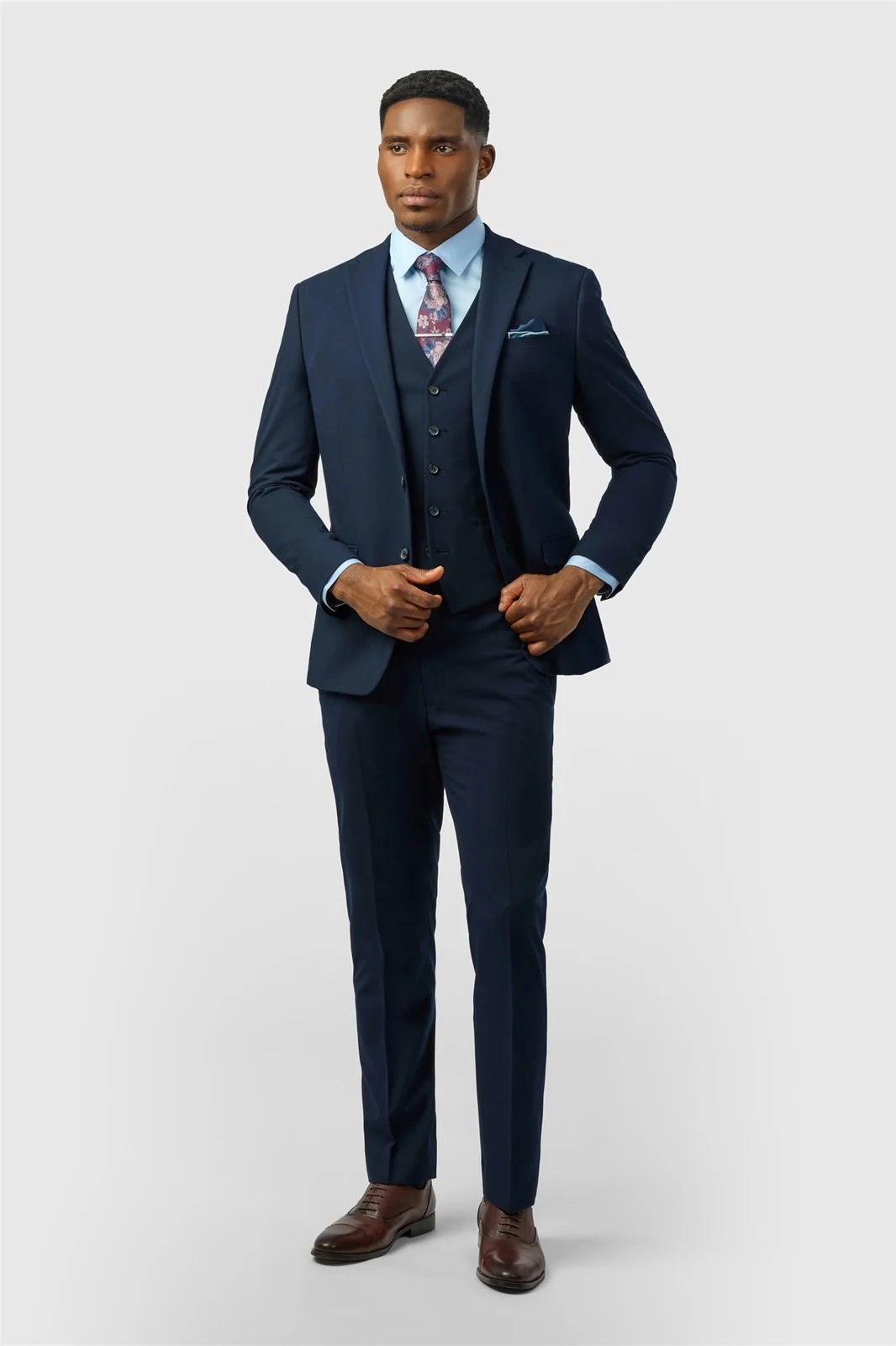 Limehaus Slim Fit Navy Stretch Jacket thumbnail 2