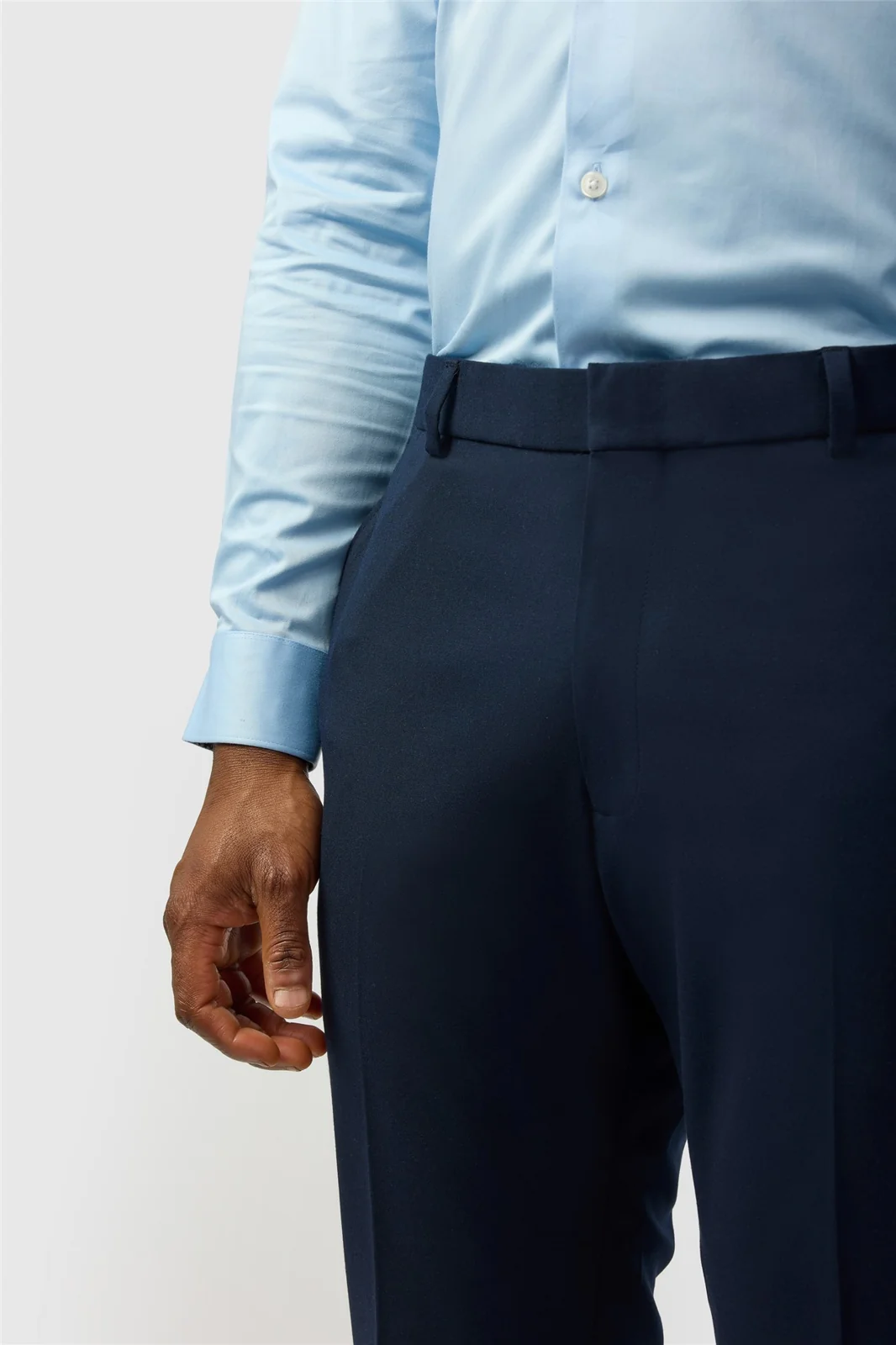 Limehaus Slim Fit Navy Stretch Trousers thumbnail 2